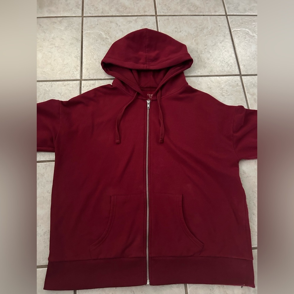 Time and Tru Burgundy Zip-Up Jacket